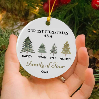 Family of Three Custom Baby's First Ornament