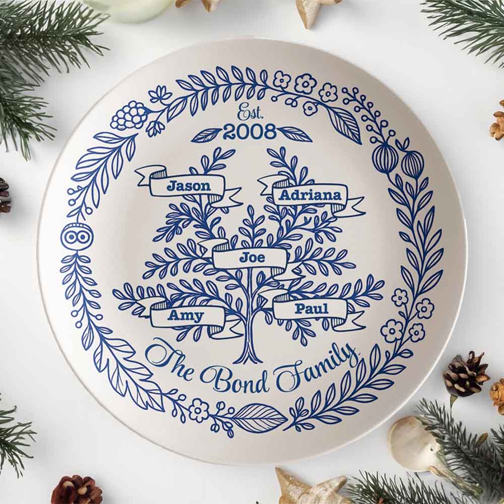 Personalized Family Tree Plate