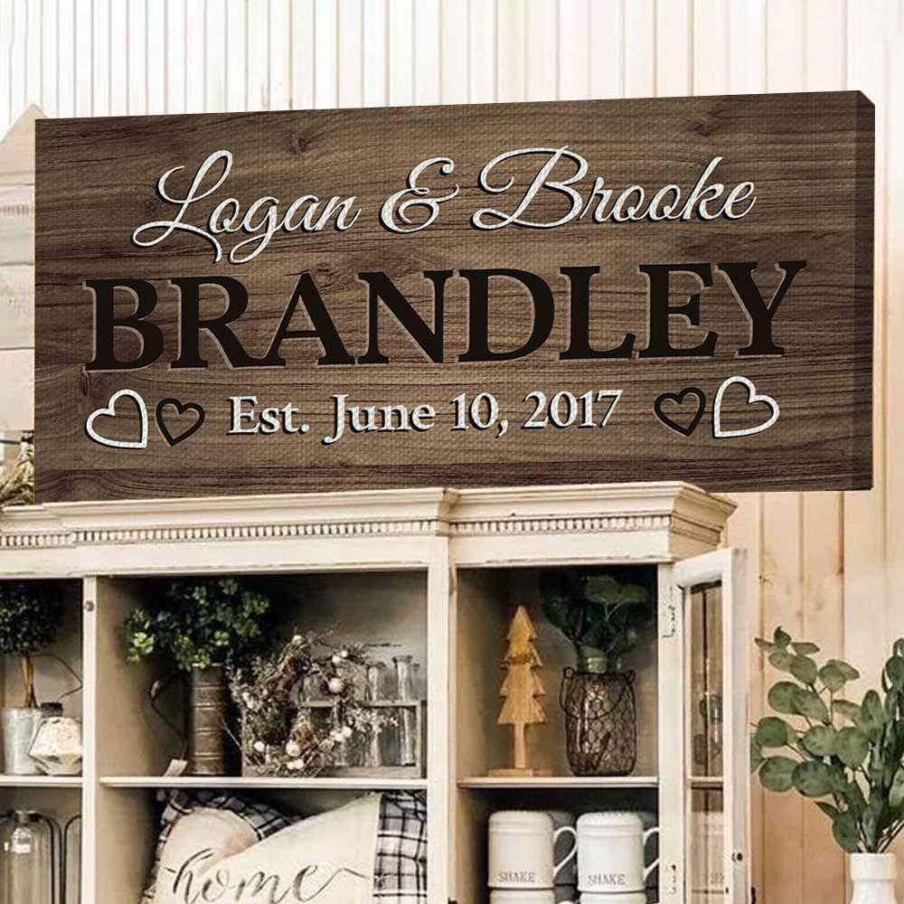 Custom Couple Last Name Canvas Print