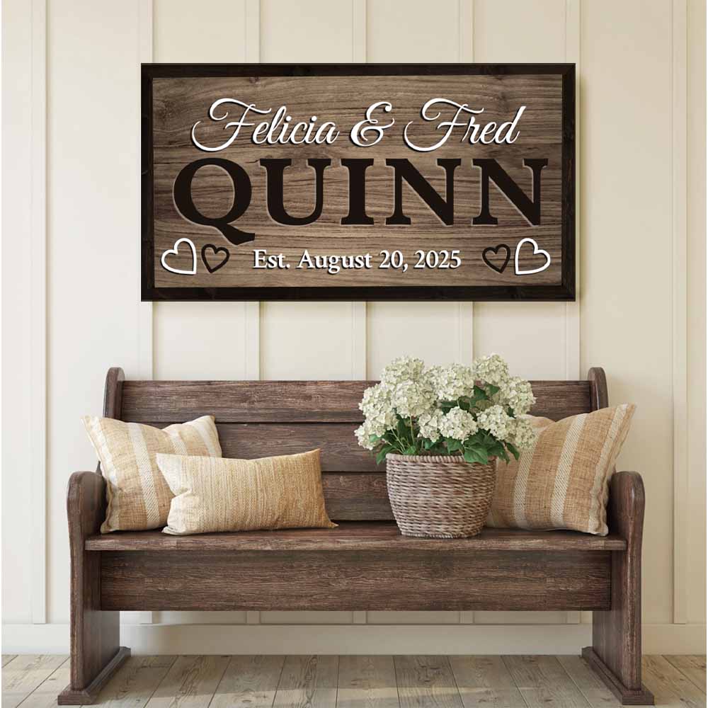 Custom Couple Last Name Canvas Print