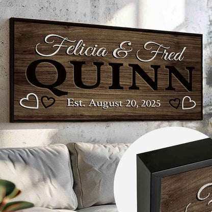 Custom Couple Last Name Canvas Print