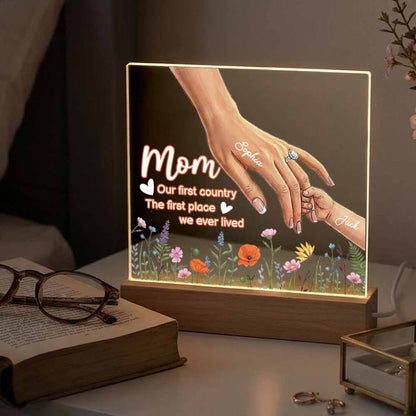 Mom Our First Country Custom Acrylic Keepsake Light