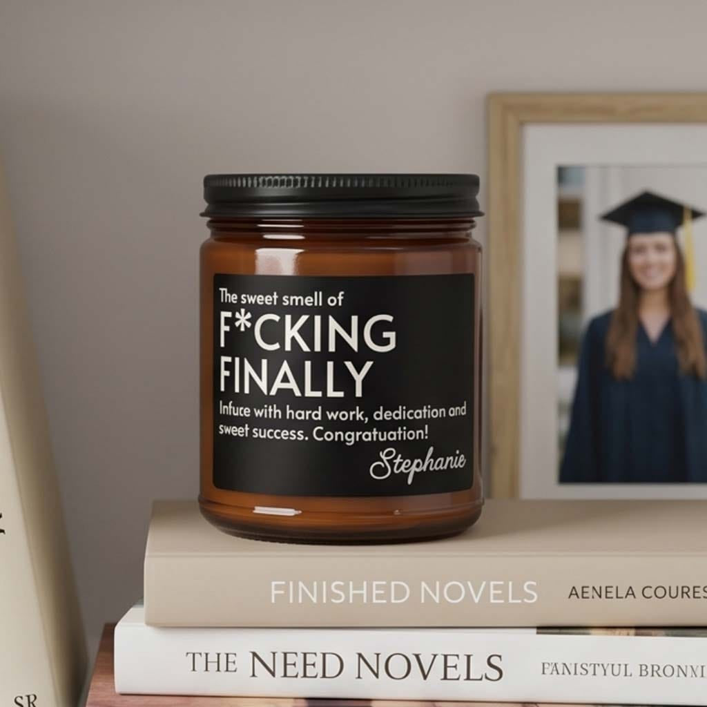 Custom Funny Candle College Graduate Gift Nursing PhD Master's Doctorate Congratulations Gift