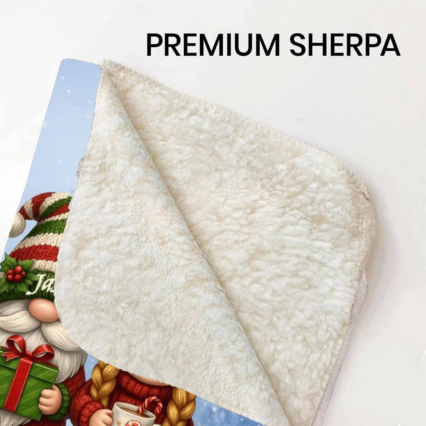 Custom Gnome Couple Growing Old Together Sherpa Blanket