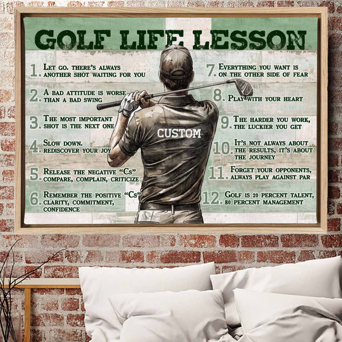 Golf Life Lesson Custom Inspiration Canvas