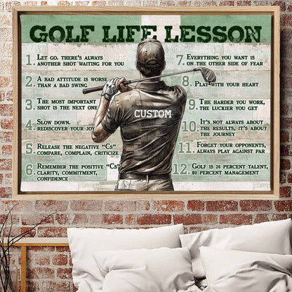 Golf Life Lesson Custom Inspiration Canvas