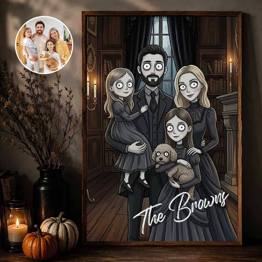 Custom Gothic Portrait Art Family Couple Canvas Poster