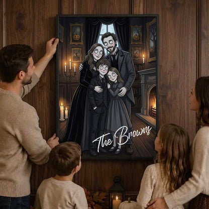 Custom Gothic Portrait Art Family Couple Canvas Poster