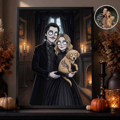 Custom Gothic Portrait Art Family Couple Canvas Poster