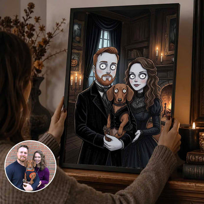 Custom Gothic Portrait Art Family Couple Canvas Poster