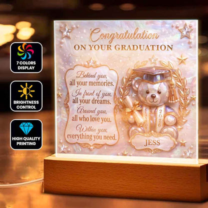 Graduation Bear Custom Printed Acrylic Keepsake Plaque