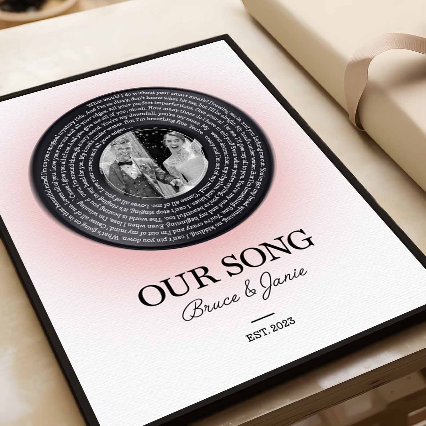 Gradient Vinyl Custom Song Lyrics Canvas