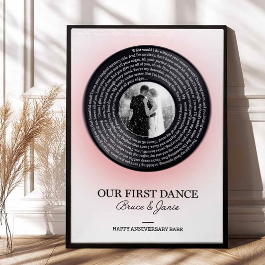 Gradient Vinyl Custom Song Lyrics Canvas