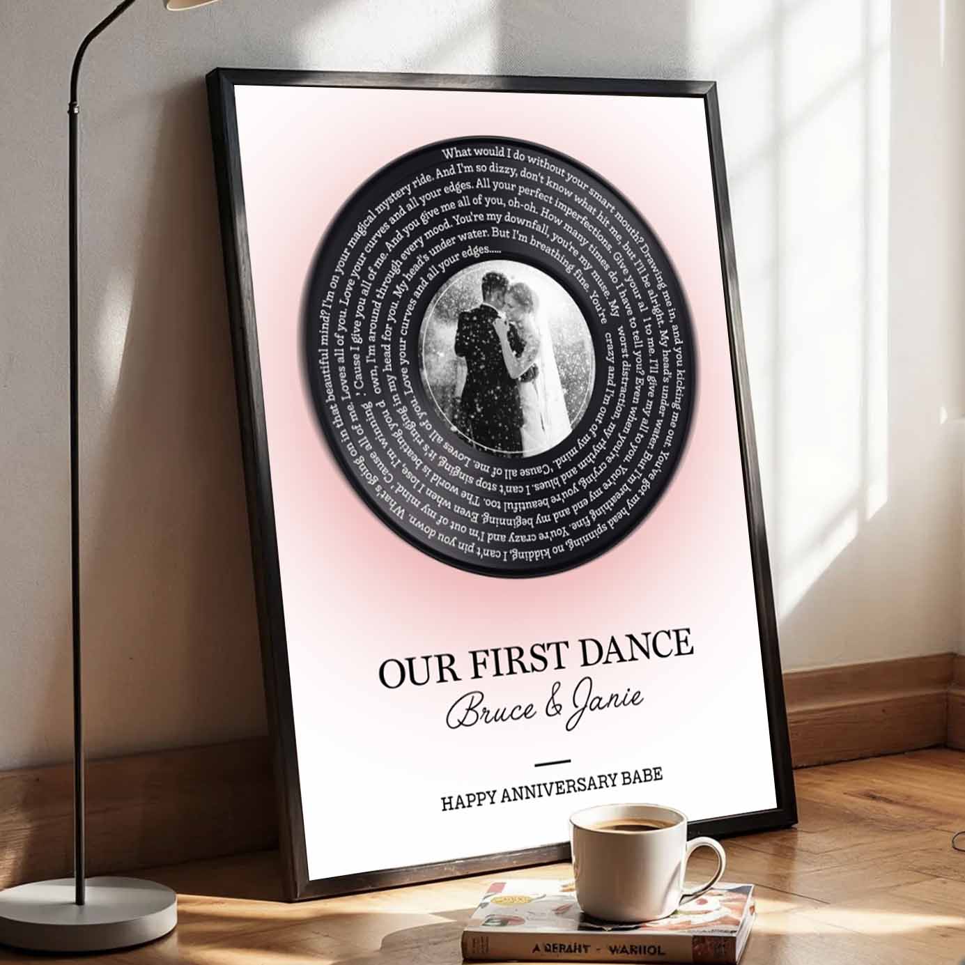 Gradient Vinyl Custom Song Lyrics Canvas