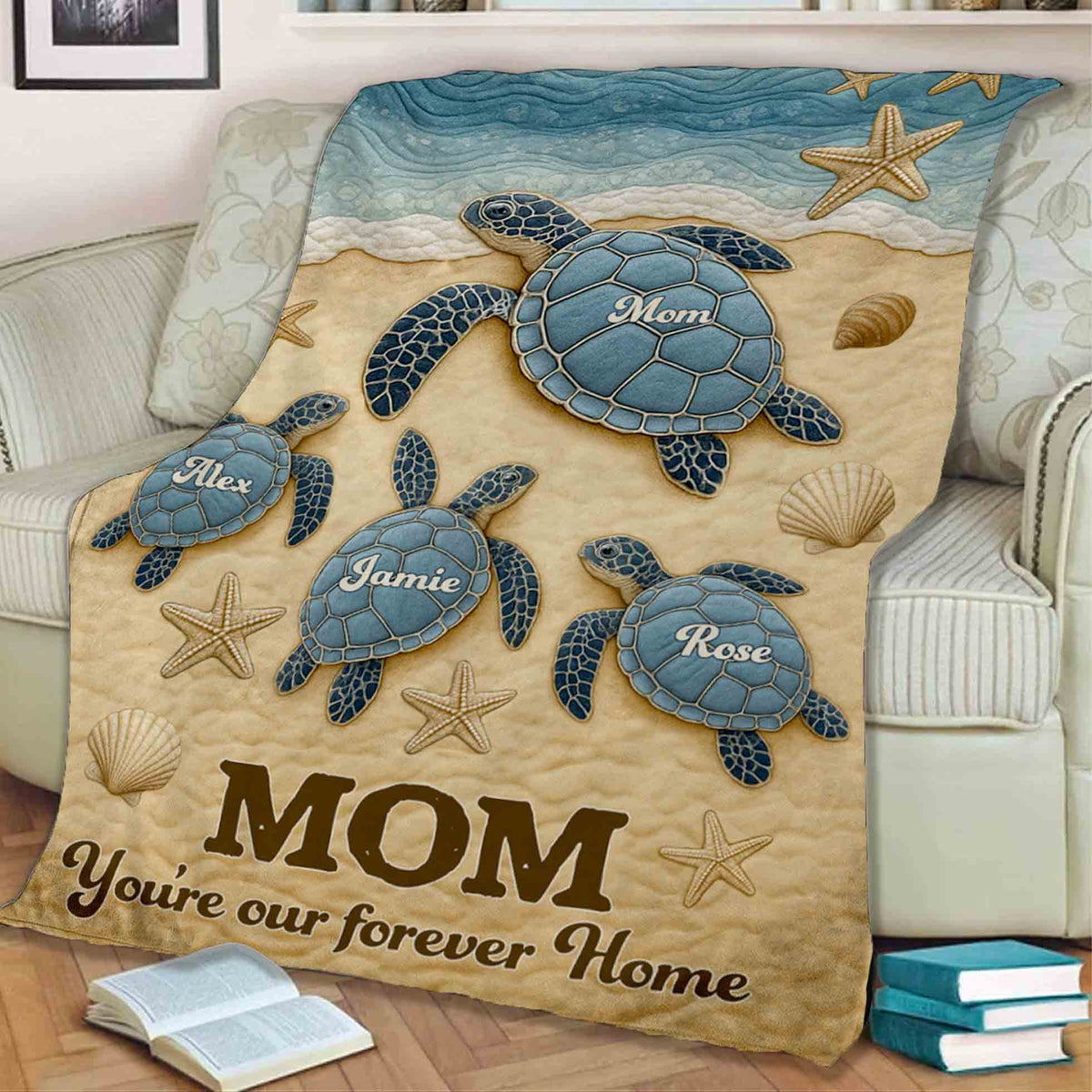 Mom Forever Home Custom Premium Sherpa Blanket
