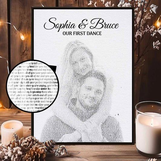 Hidden Song Lyrics on Couple Portrait Custom Canvas