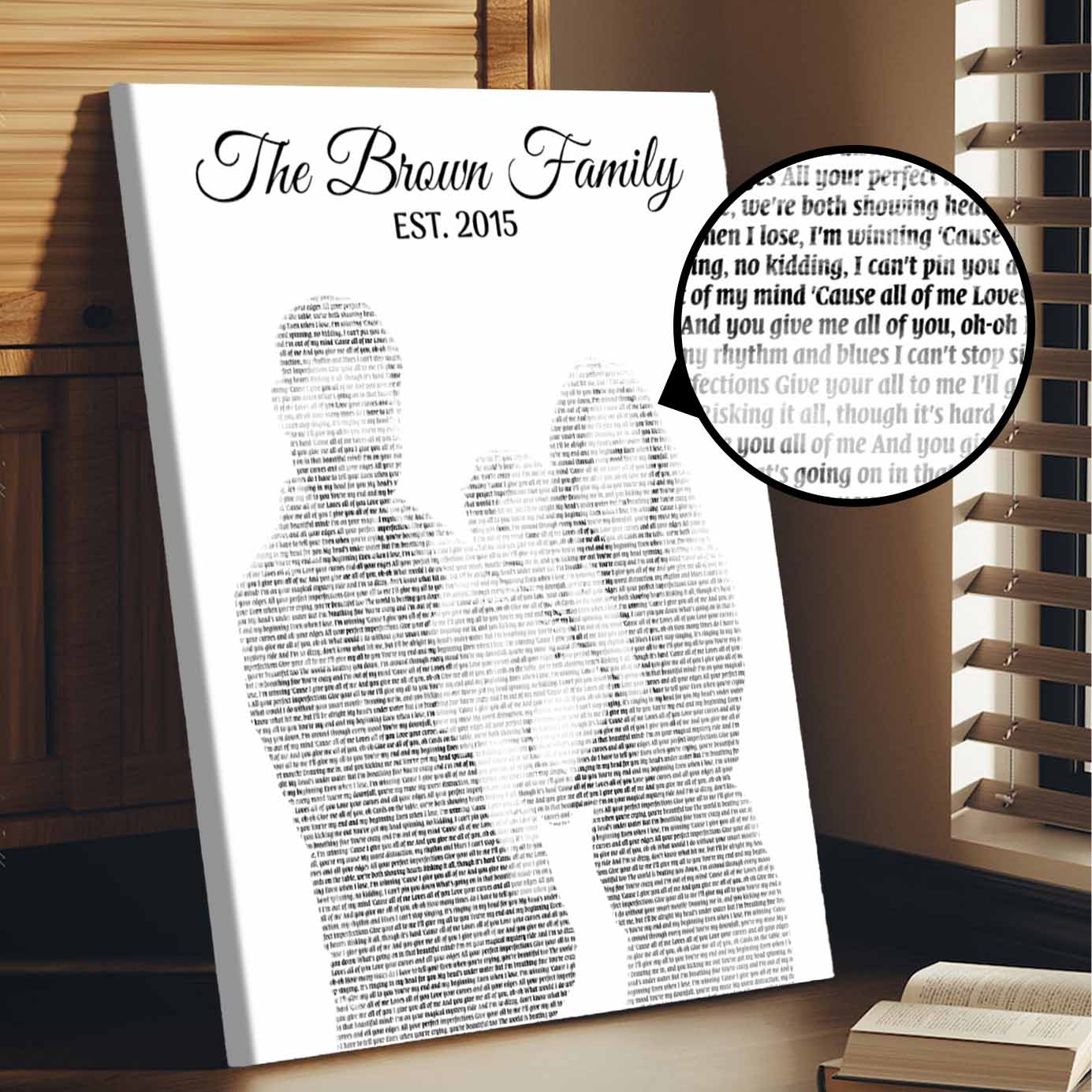 Hidden Song Lyrics on Couple Portrait Custom Canvas