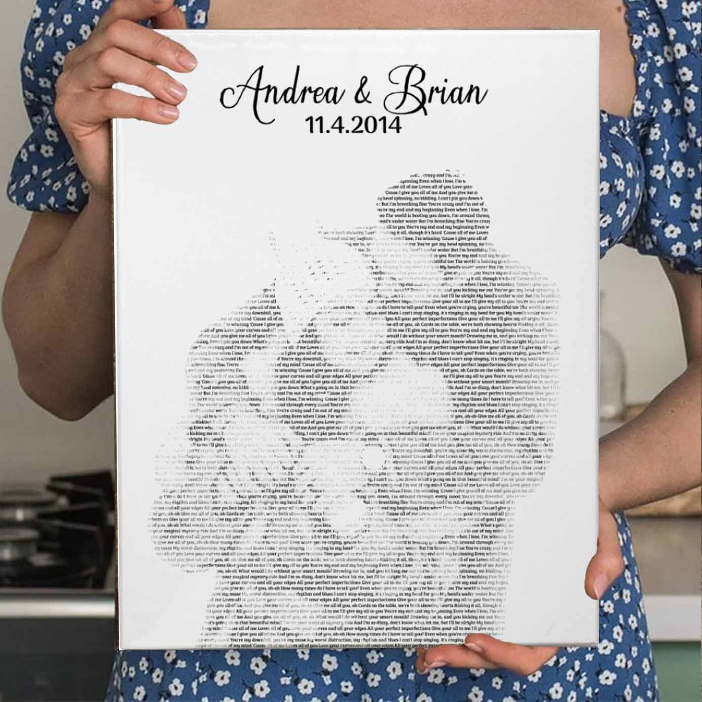 Hidden Song Lyrics on Couple Portrait Custom Canvas