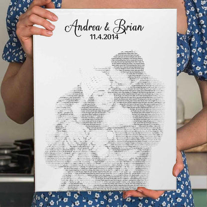 Hidden Song Lyrics on Couple Portrait Custom Canvas