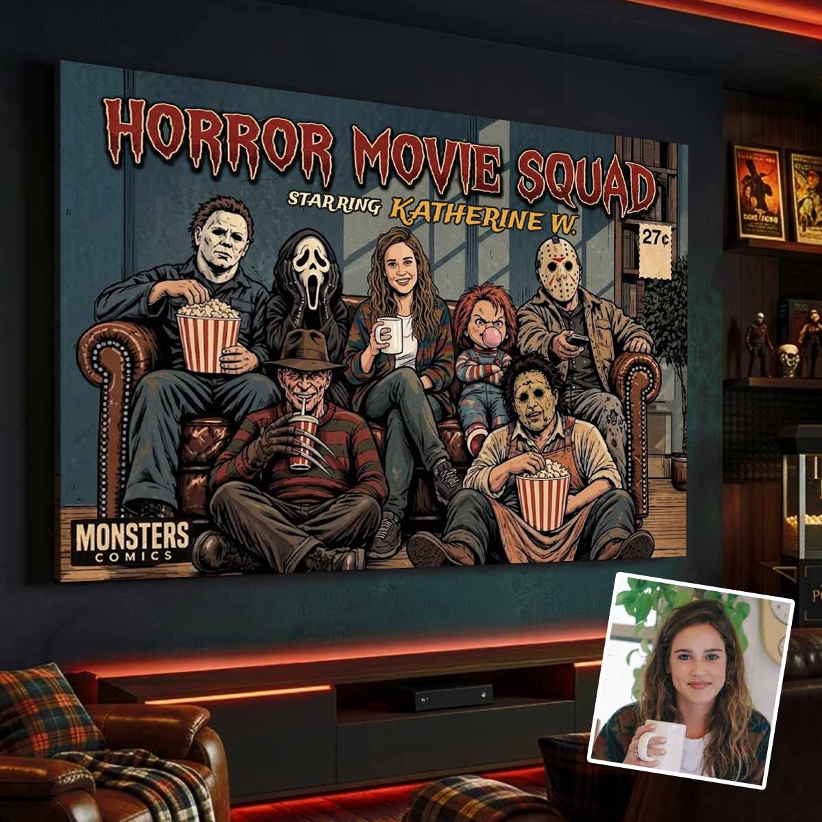 The Horror Squad Custom You and the Villains Comic Cover Wall Art