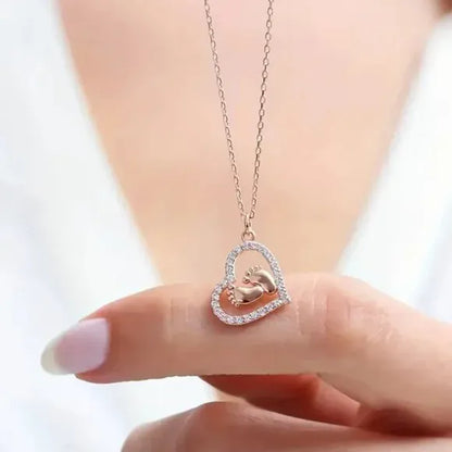 Until I Can Meet You | Mom To Be Baby Feet Necklace