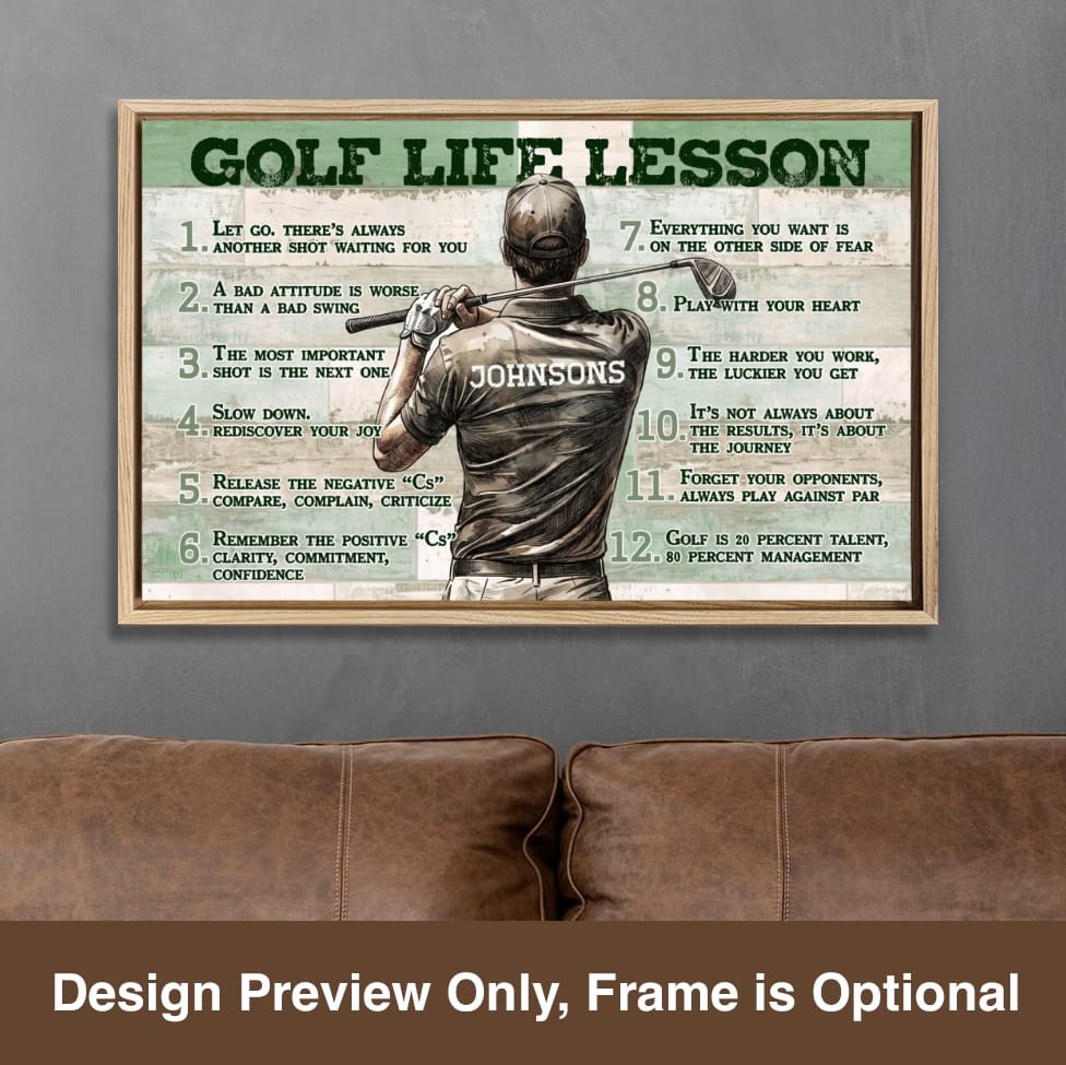 Golf Life Lessons Custom Inspiration Canvas