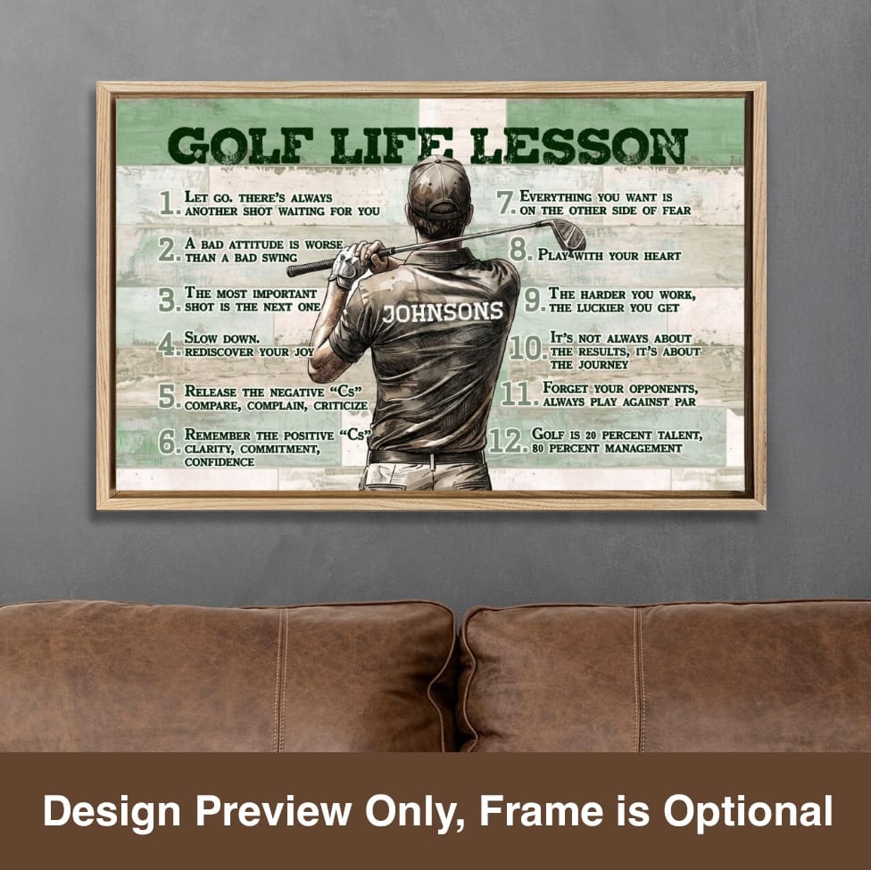 Golf Life Lessons Custom Inspiration Canvas