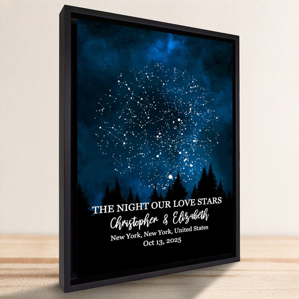 Our Starry Night Custom Star Map Premium Canvas