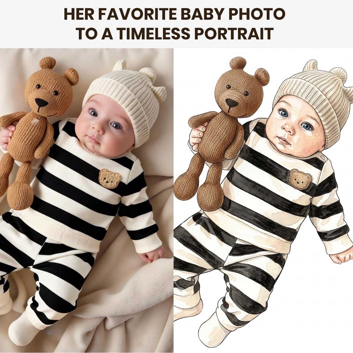 First Mother's Day Gift From Baby Custom Photo Art Canvas