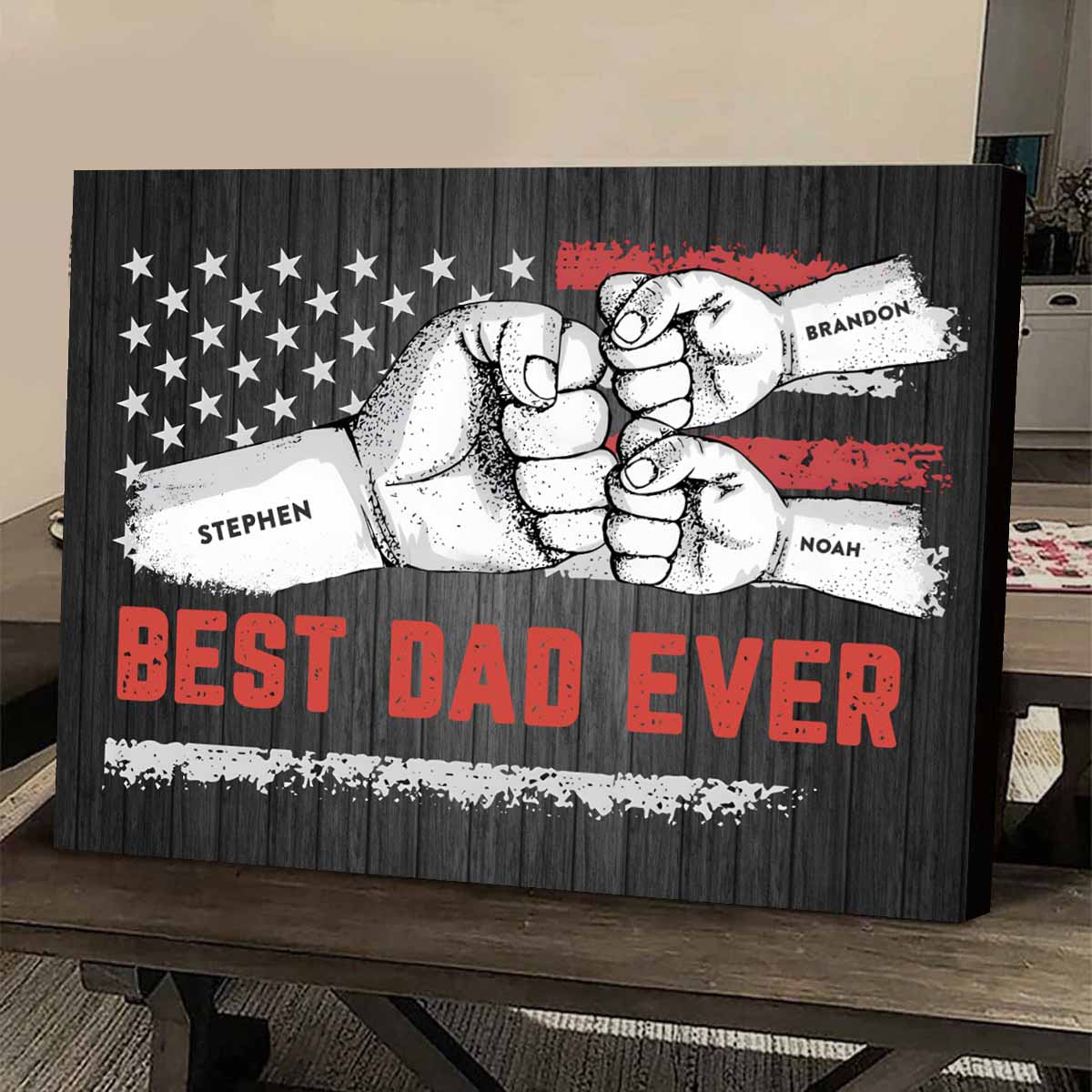 Best Dad Ever | Custom Canvas for Dad Grandpa