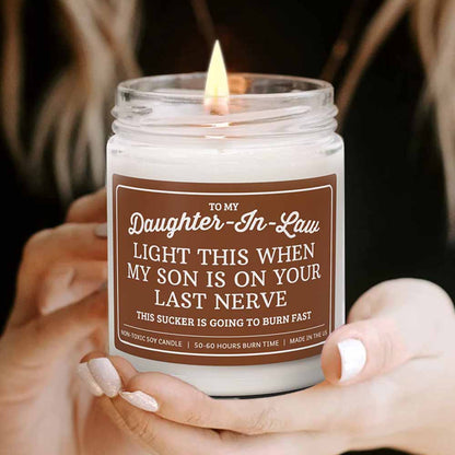 Last Nerve Funny Candle Gift For Daughter In Law