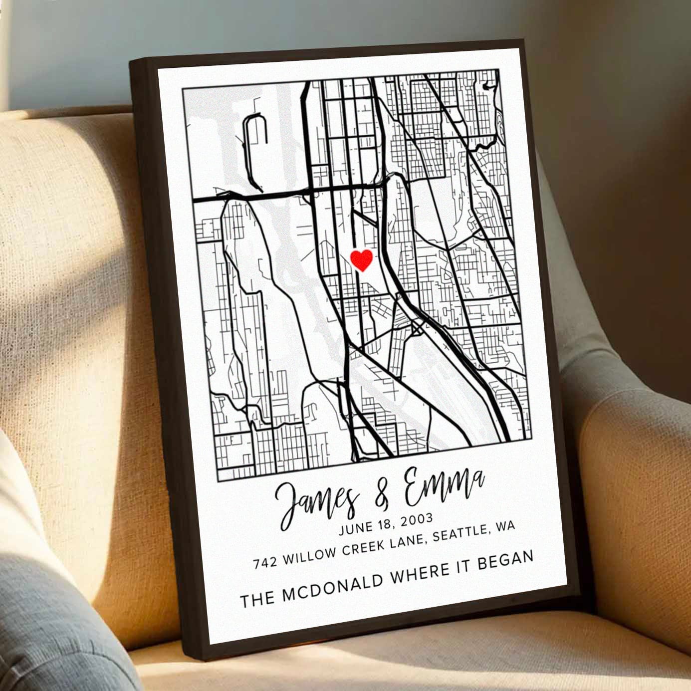Our Place, Our Story – Custom Map Canvas for Couples