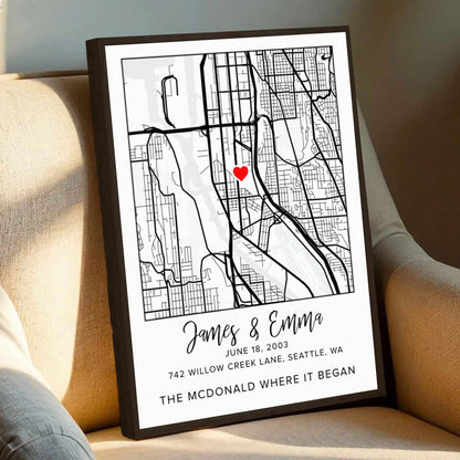 Our Place, Our Story – Custom Map Canvas for Couples