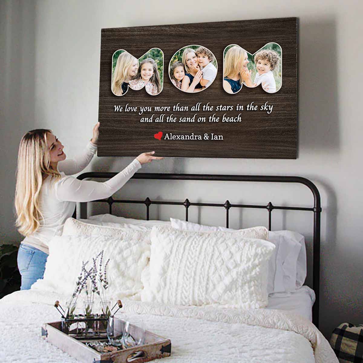 We Love You Custom Photo Canvas for Mom Dad