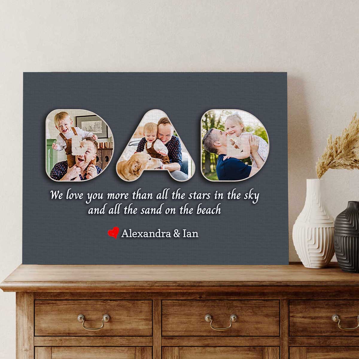 We Love You Custom Photo Canvas for Mom Dad