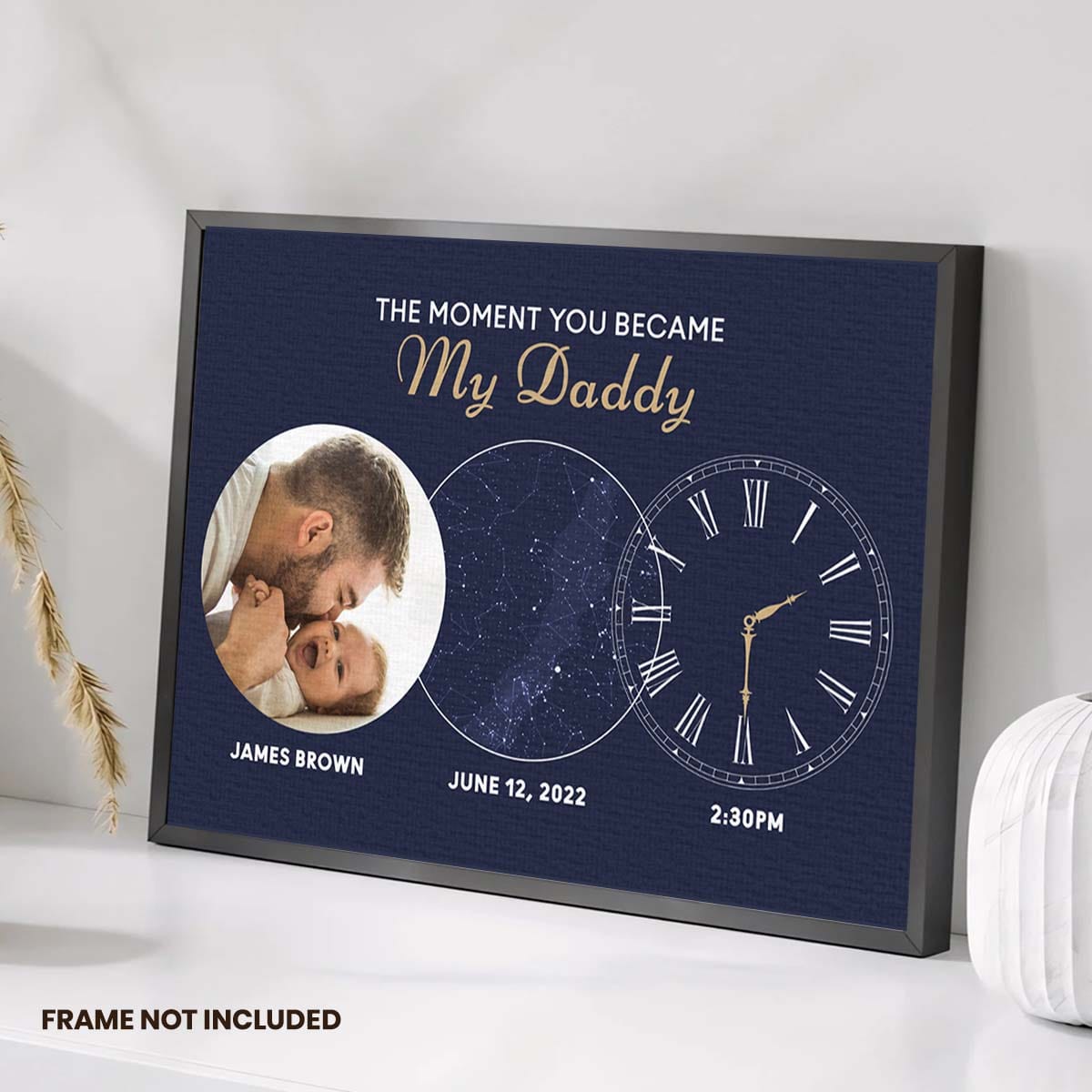 The Moment You Became My Daddy |  Custom Star Map Canvas
