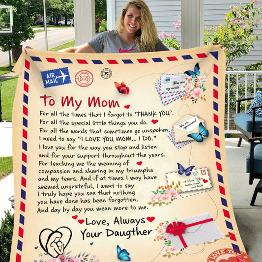 Personalized Giant Love Letter Blanket To My Mom - From Son Daughter