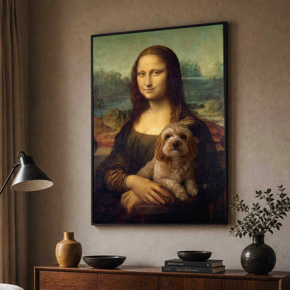 Mona Lisa And Your Pet Custom Canvas Poster