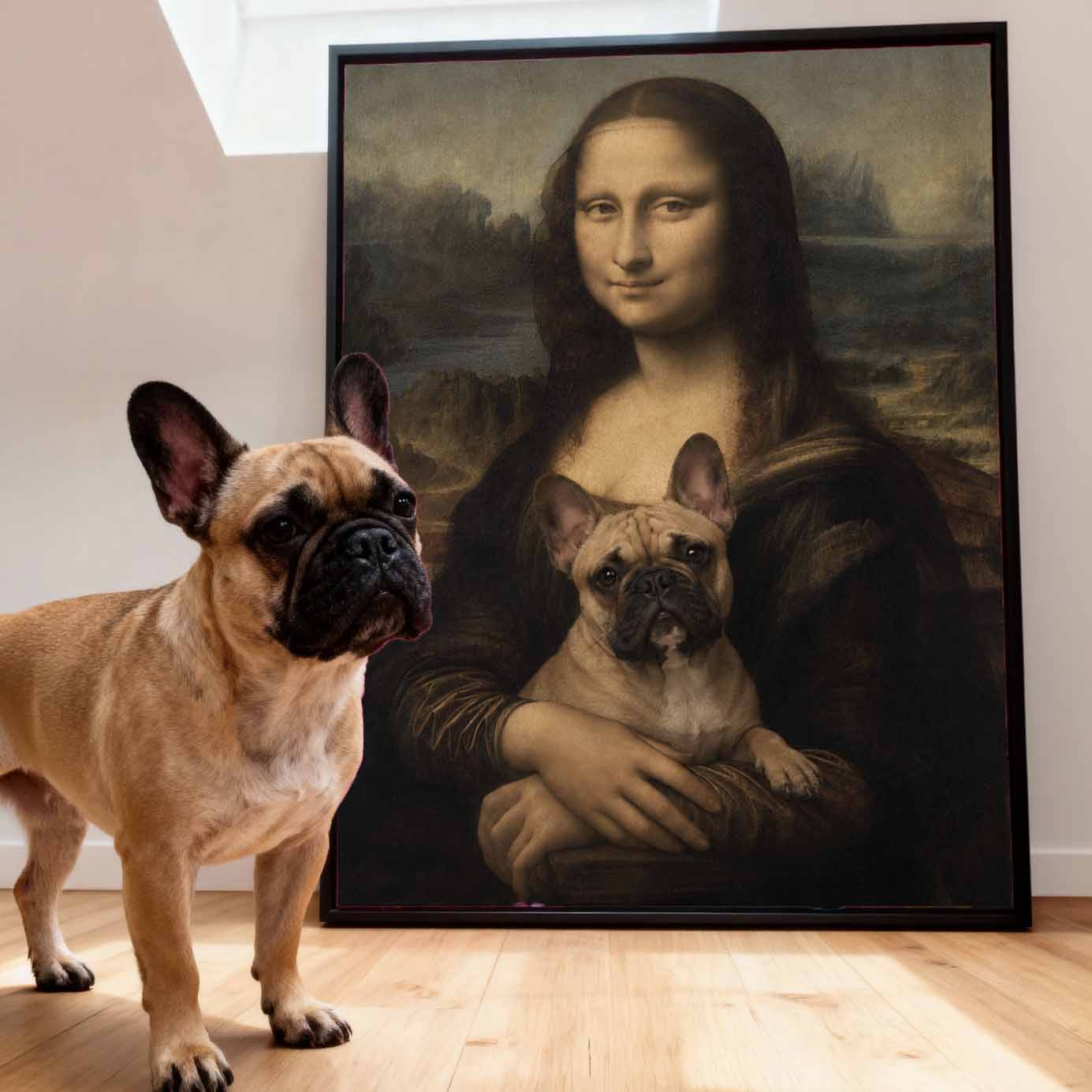 Mona Lisa And Your Pet Custom Canvas Poster
