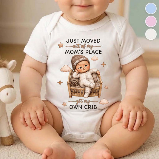 My Own Crib Baby Onesie - Personalized Baby Shower, Gender Reveal Gifts For New Moms, New Dads, New Parents