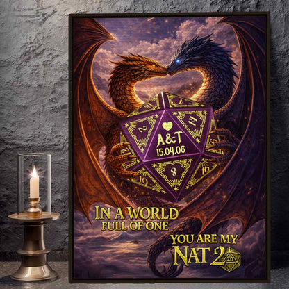 You Are My Nat20 Custom D&D Couple Canvas