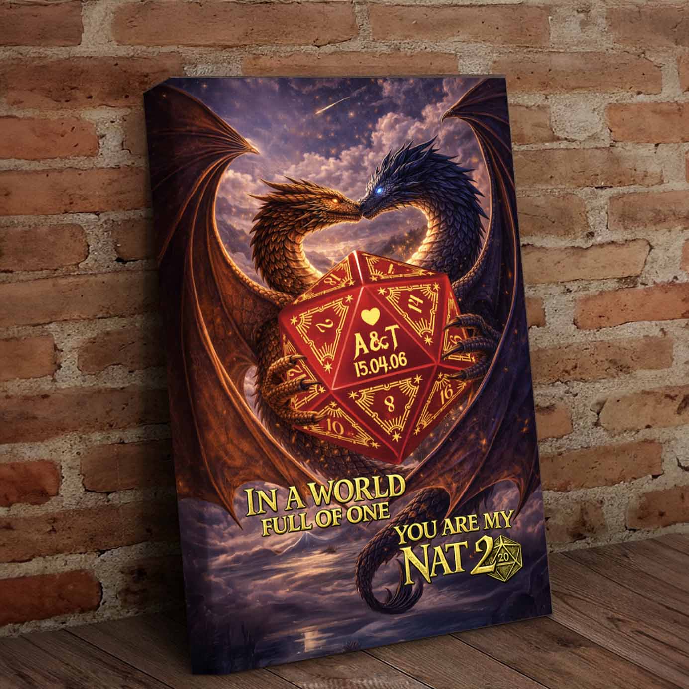 You Are My Nat20 Custom D&D Couple Canvas