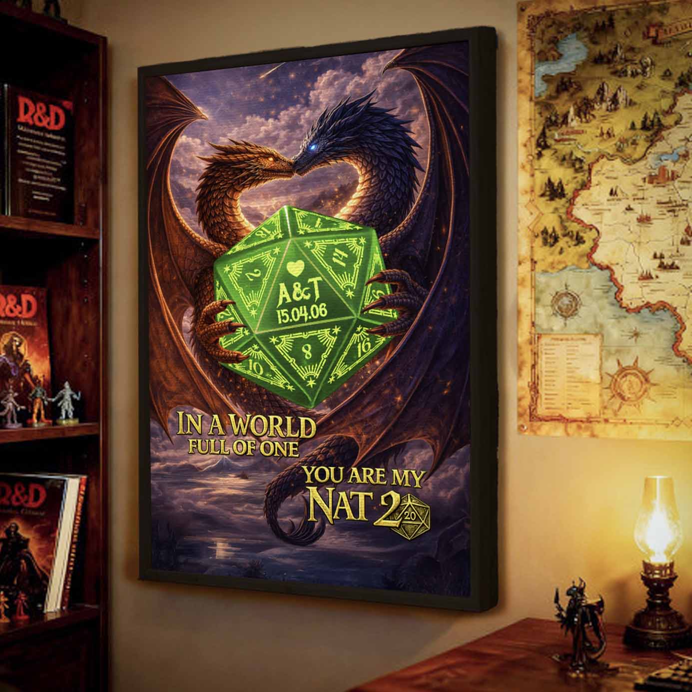 You Are My Nat20 Custom D&D Couple Canvas