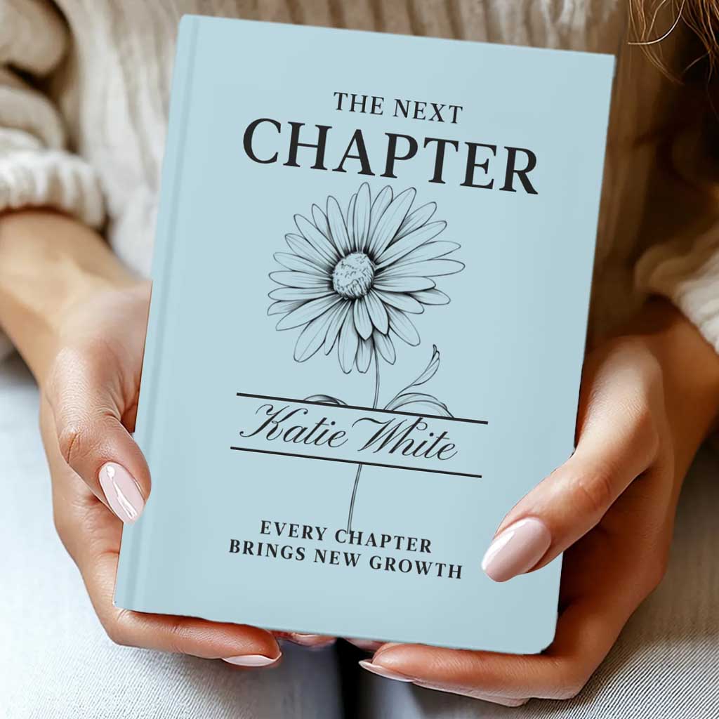 Custom Next Chapter Journal Birth Flower Graduation Gift