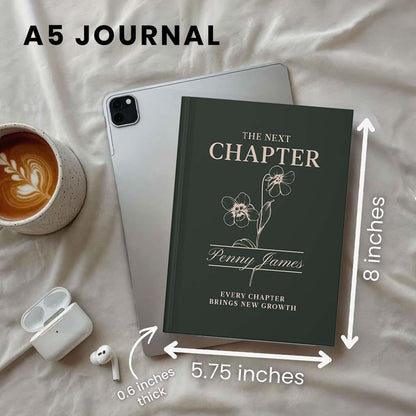 Custom Next Chapter Journal Birth Flower Graduation Gift