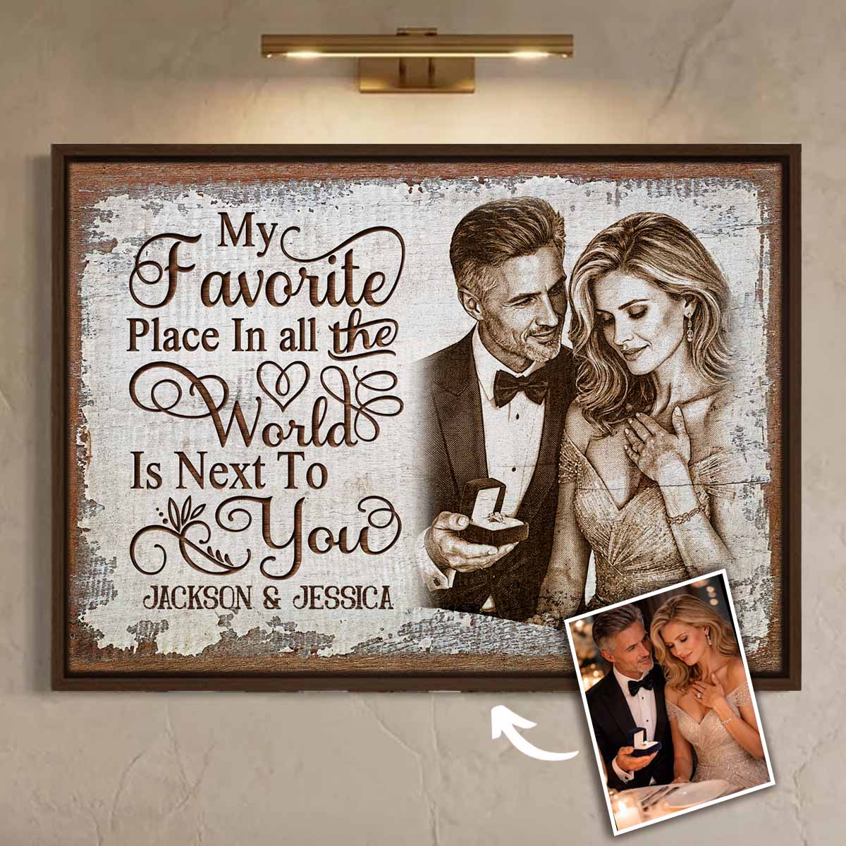 Next To You Custom Couple Portrait Canvas Poster