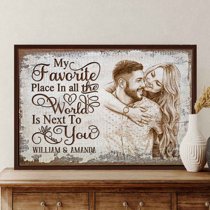 Next To You Custom Couple Portrait Canvas Poster