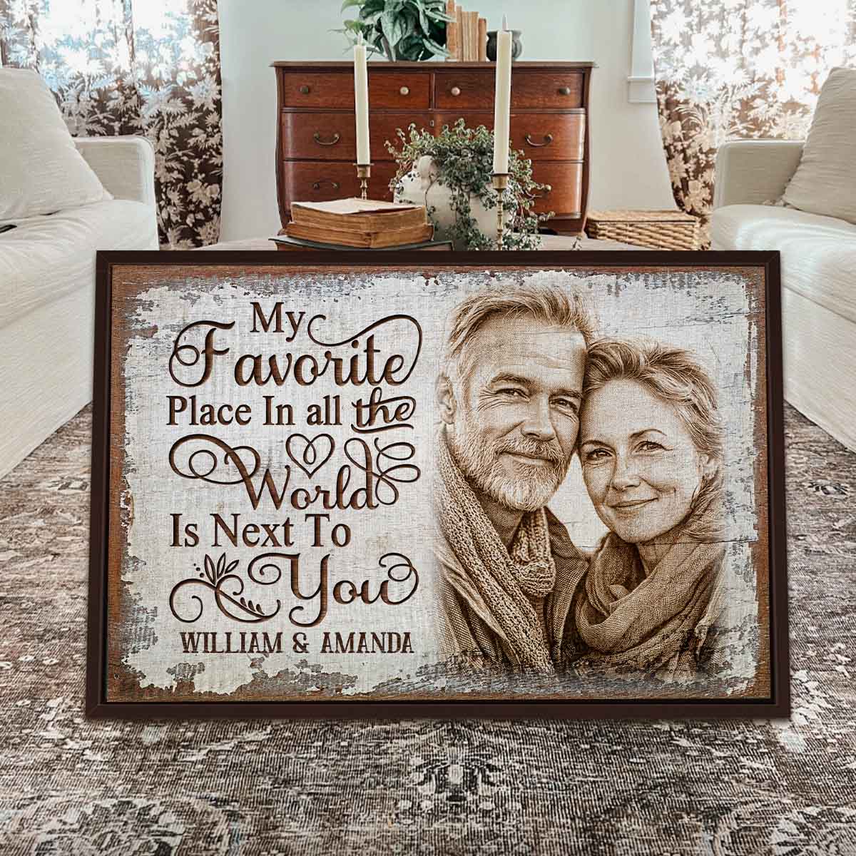 Next To You Custom Couple Portrait Canvas Poster