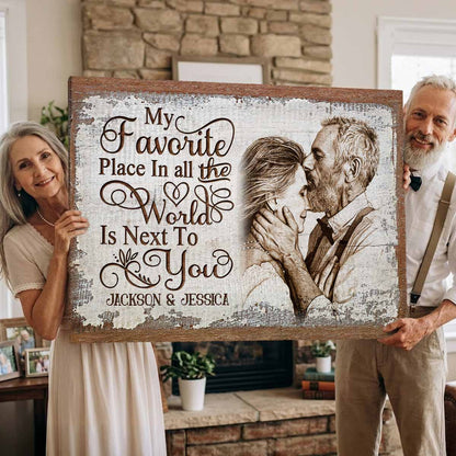 Next To You Custom Couple Portrait Canvas Poster