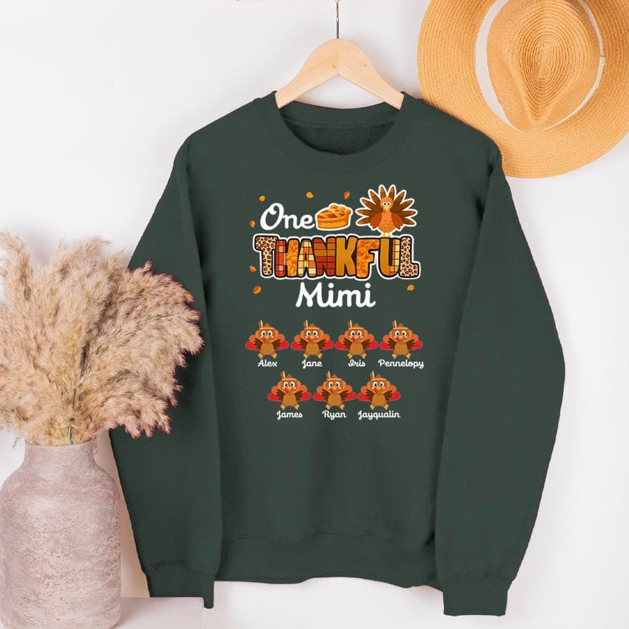 One Thankful Grandma Little Turkeys Personalized Sweatshirt